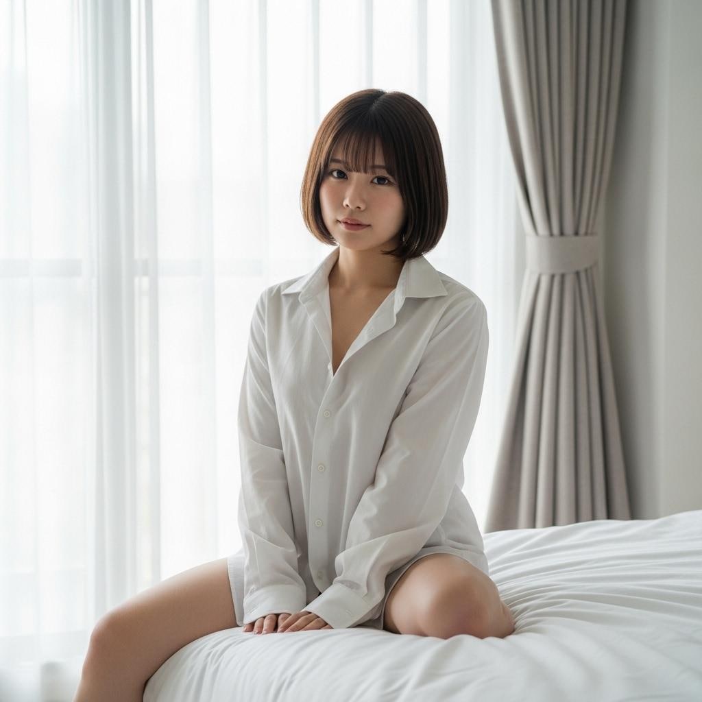 カレのシャツを着て