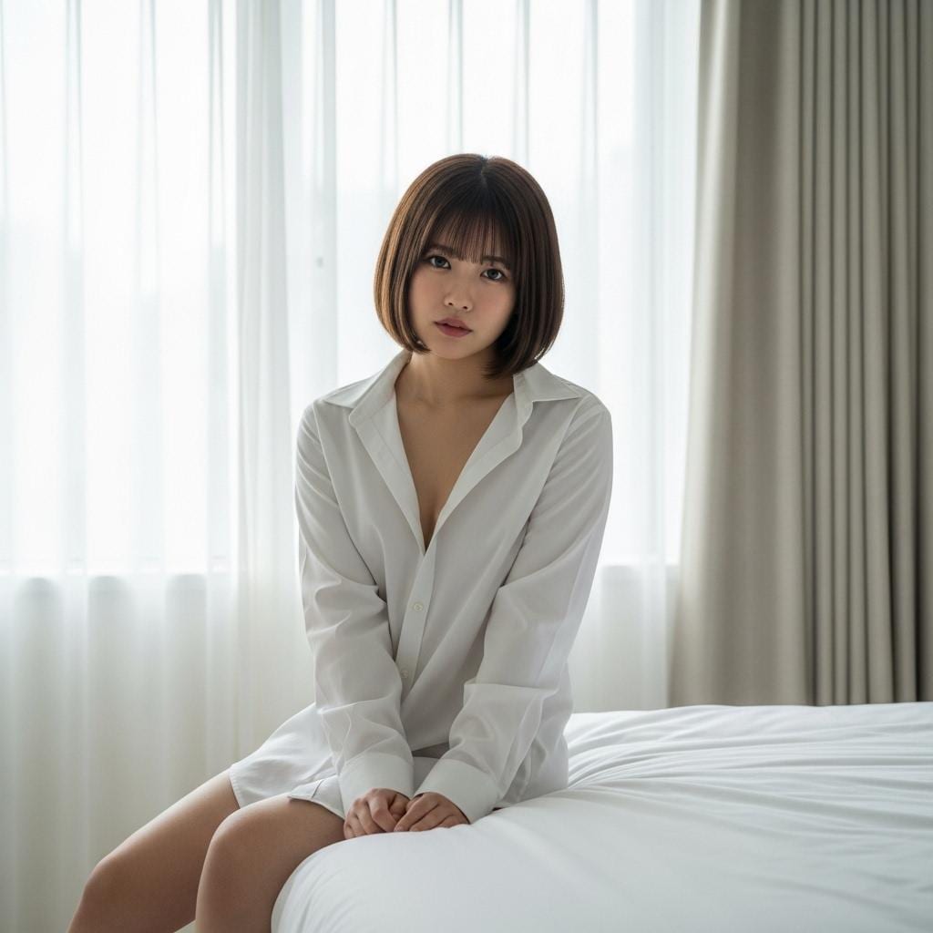 カレのシャツを着て