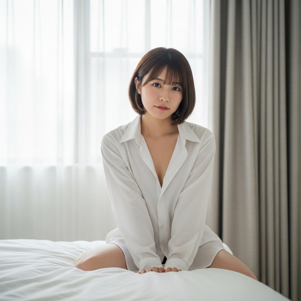 カレのシャツを着て