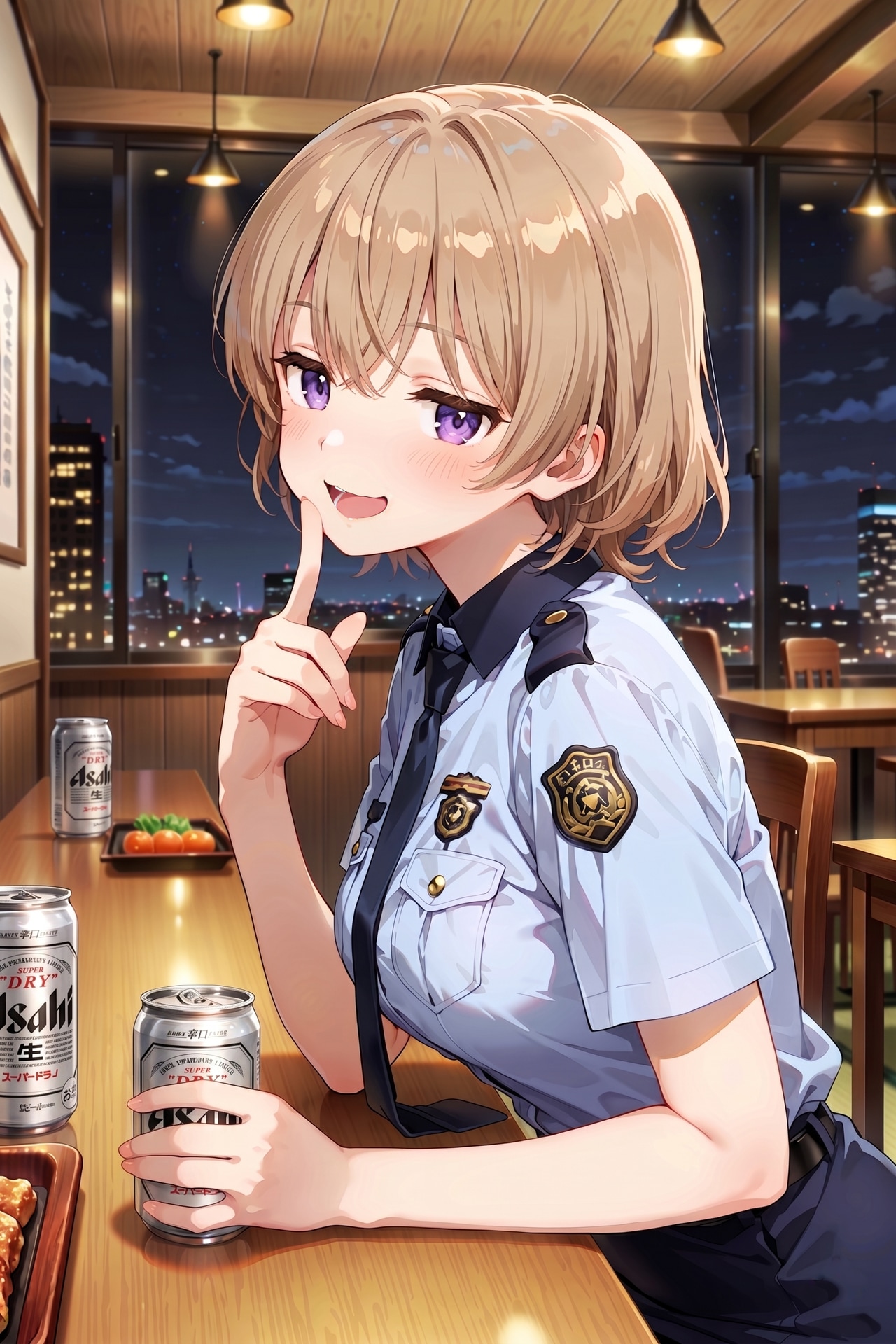 ジト目婦警さんとビール ～乾さつきのドライな日常～ Z508 | の人気AIイラスト・グラビア