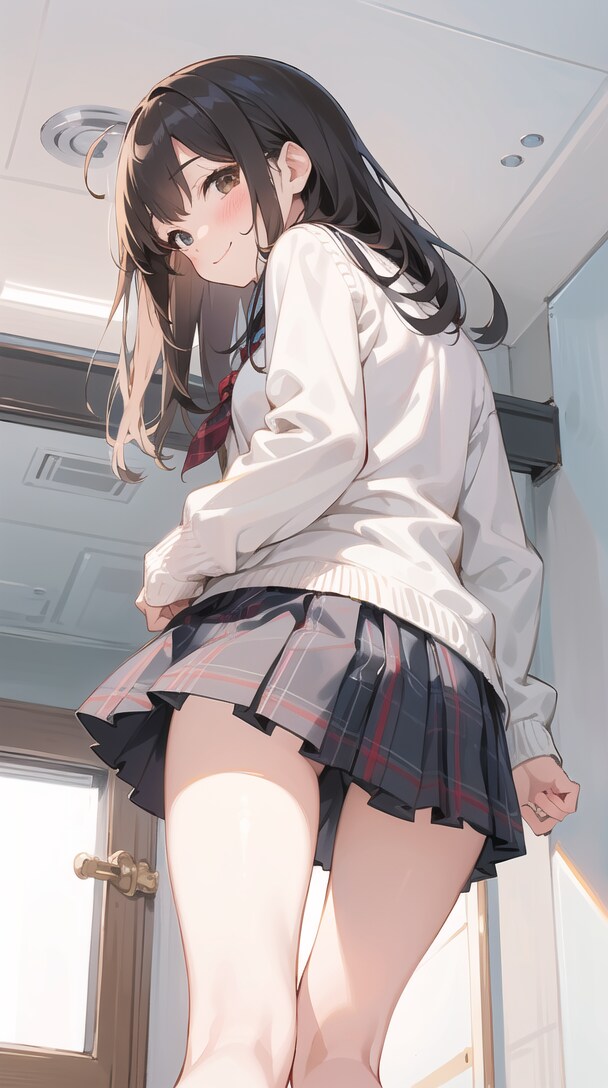 階段なら見えると思った？