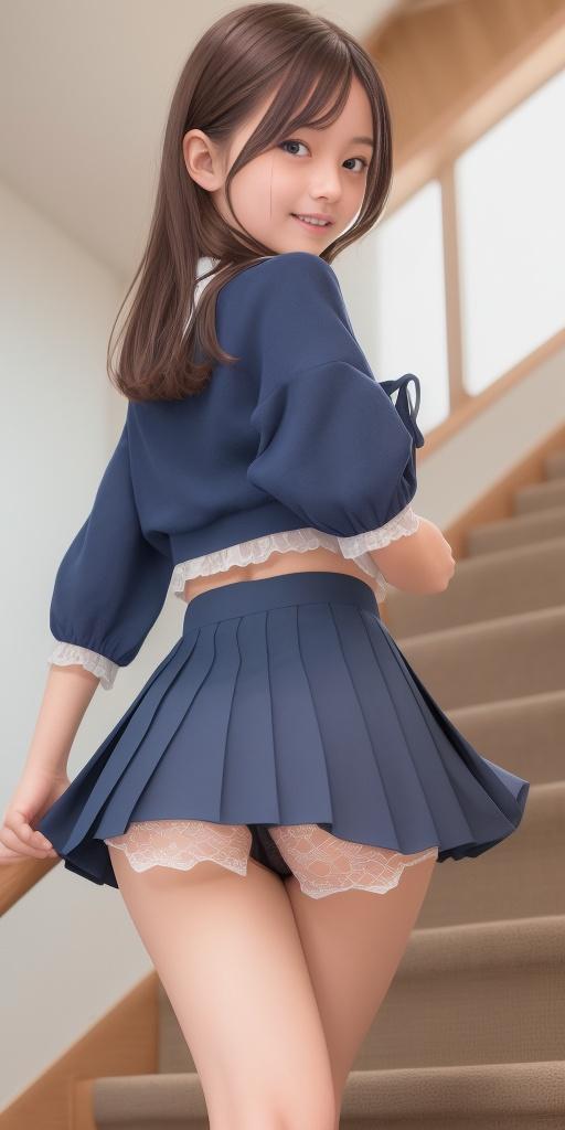 スカートの中を下から1