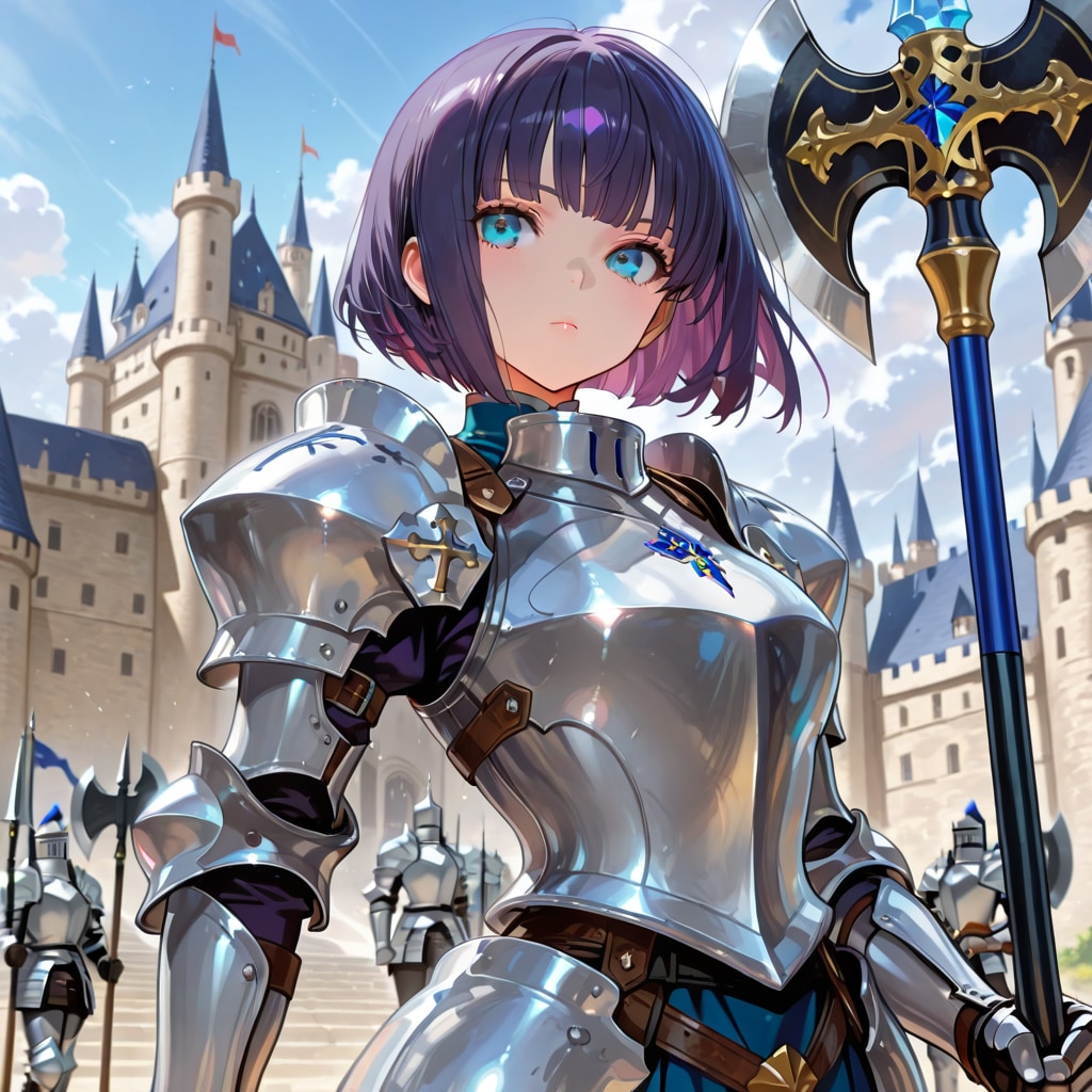 バトルアックスで戦うるなちゃん！ | の人気AIイラスト・グラビア