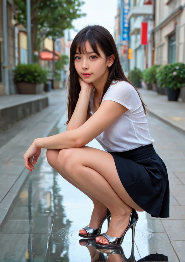 雨上がりの美人さん | の人気AIイラスト・グラビア