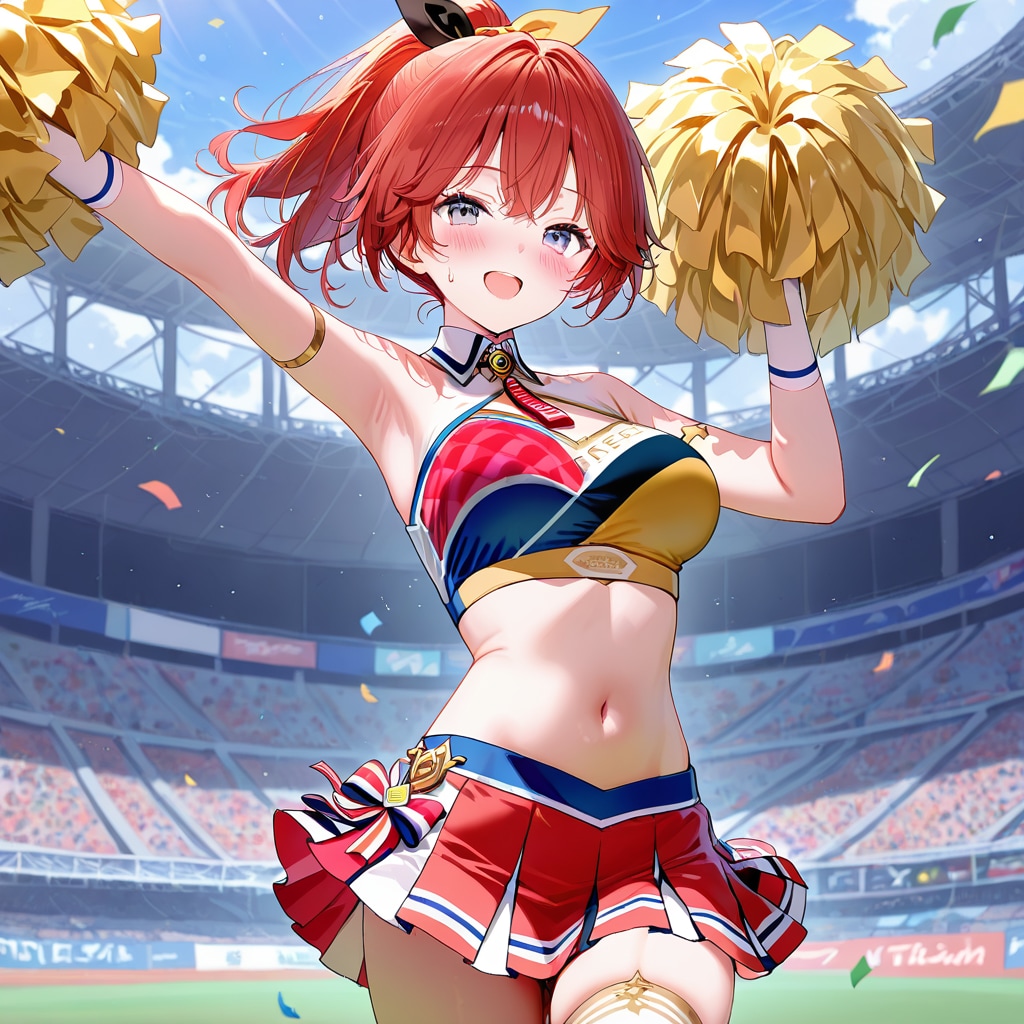 陸上競技会。チアの応援も活発です。