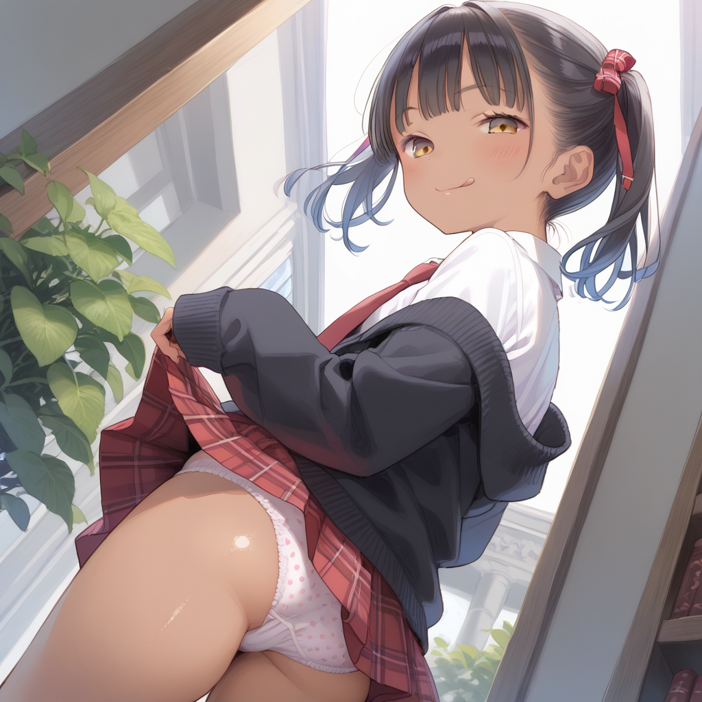 たくし上げでお尻見せ