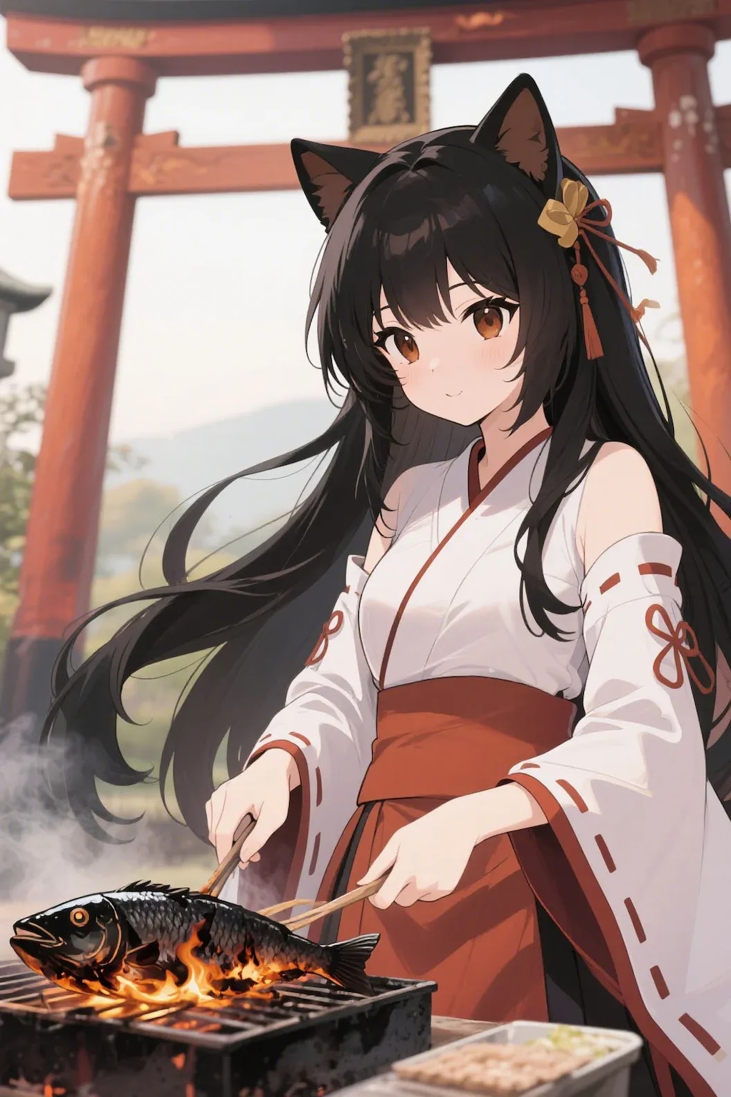 おさかにゃを焼くさくらちゃん