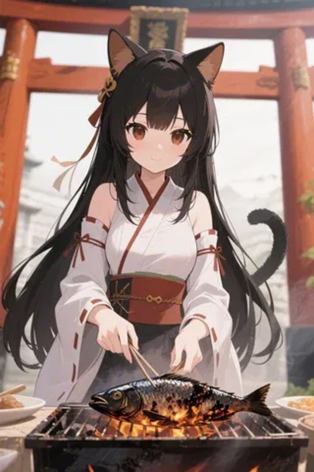 おさかにゃを焼くさくらちゃん