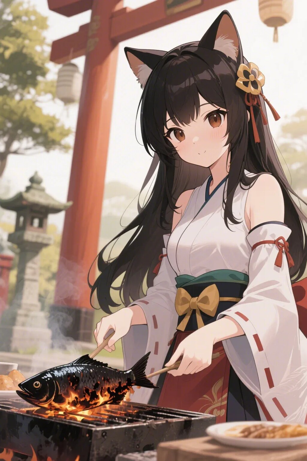 おさかにゃを焼くさくらちゃん