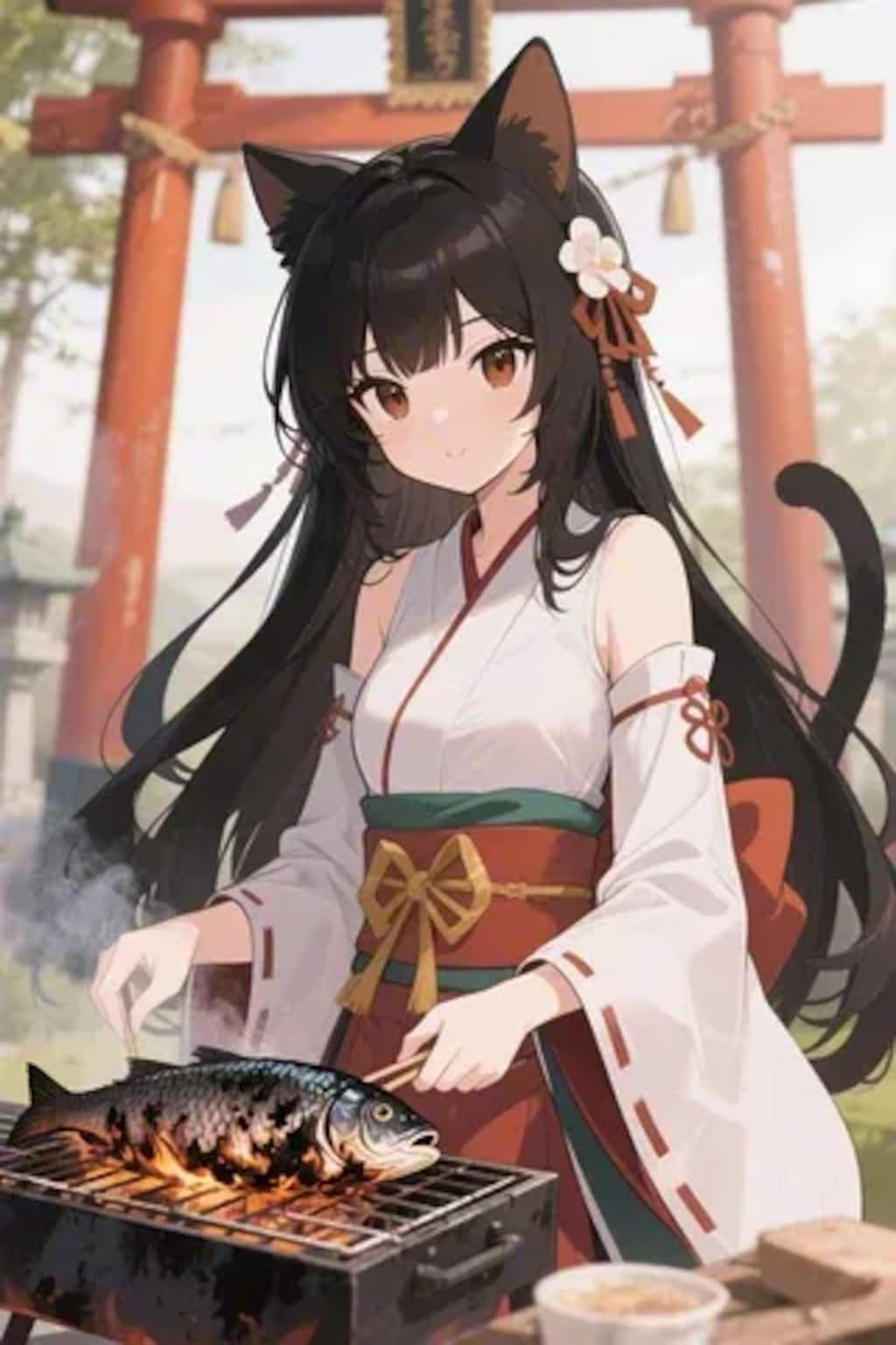 おさかにゃを焼くさくらちゃん