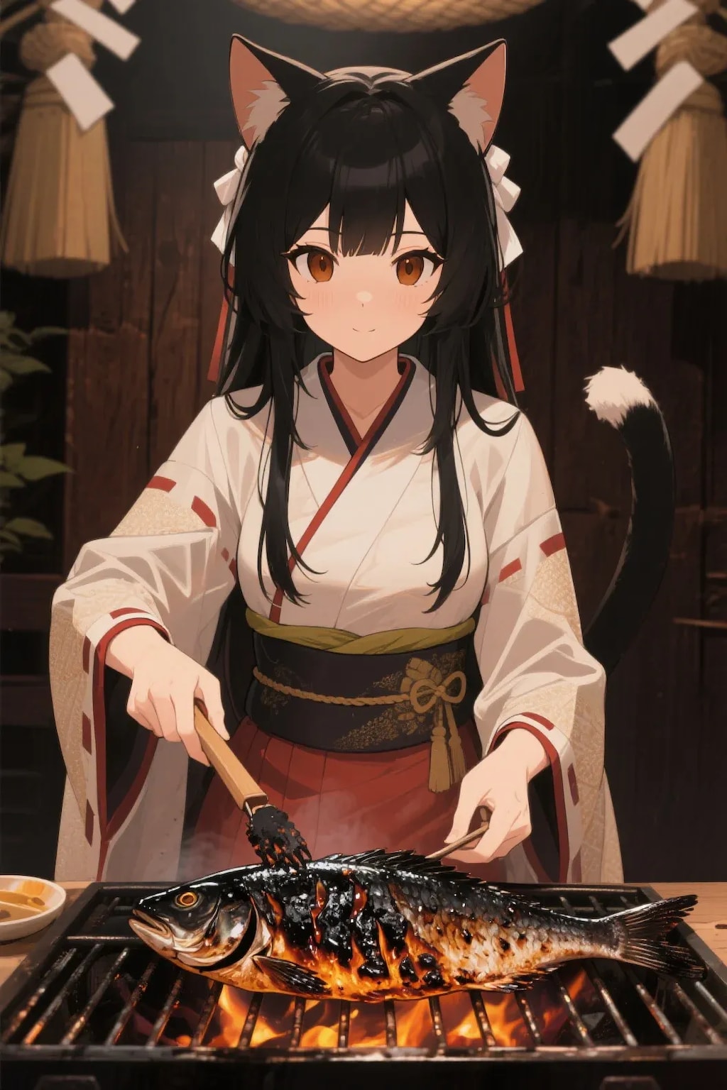 おさかにゃを焼くさくらちゃん