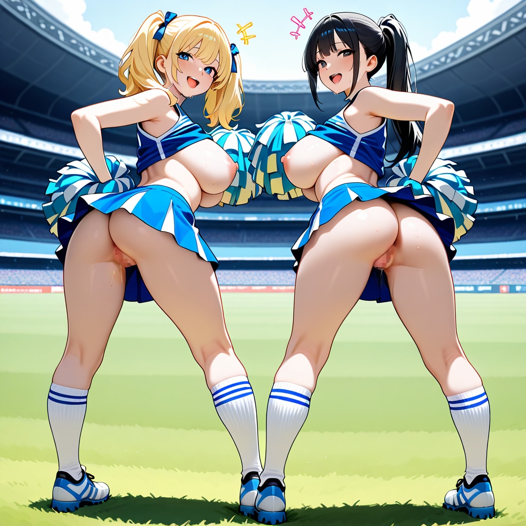 [7枚] 「みんな～！選手のみんなが一生懸命頑張ってるんだから私たちが頑張らなくてどうするの！？ココを見てサイコーにエキサイトして応援してね♥」（えっちなおねえさん９０６）