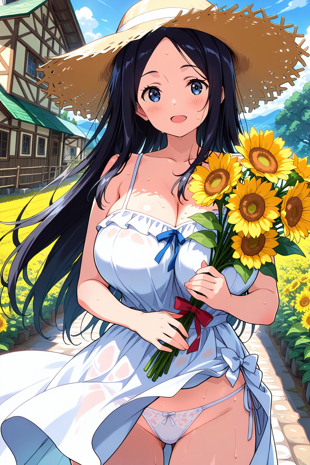 ひまわりの花束を