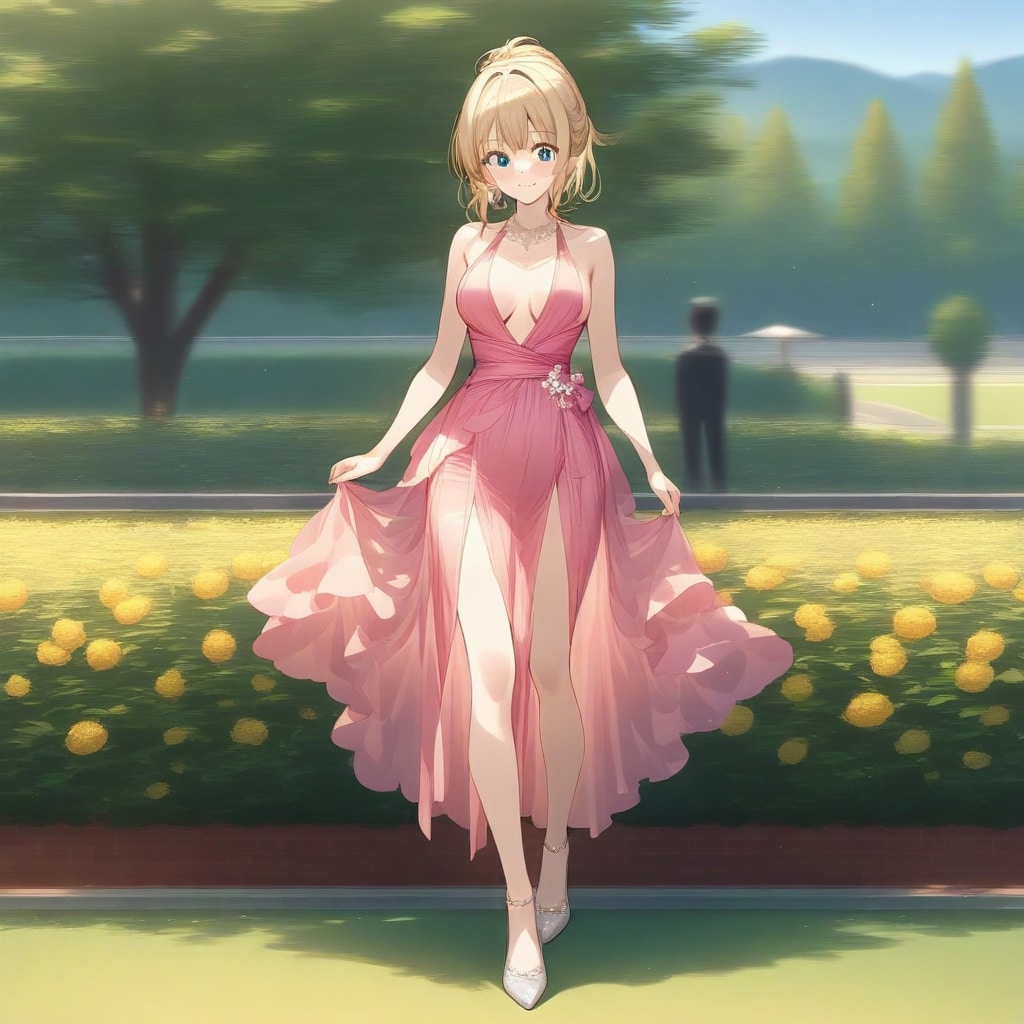 evening gown, full body figure