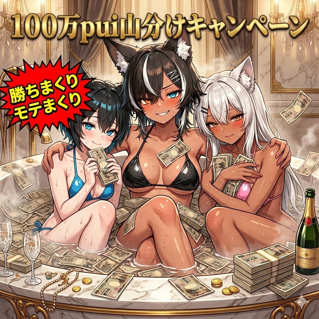 勝ちまくりモテまくり！100万pui山分けキャンペーン