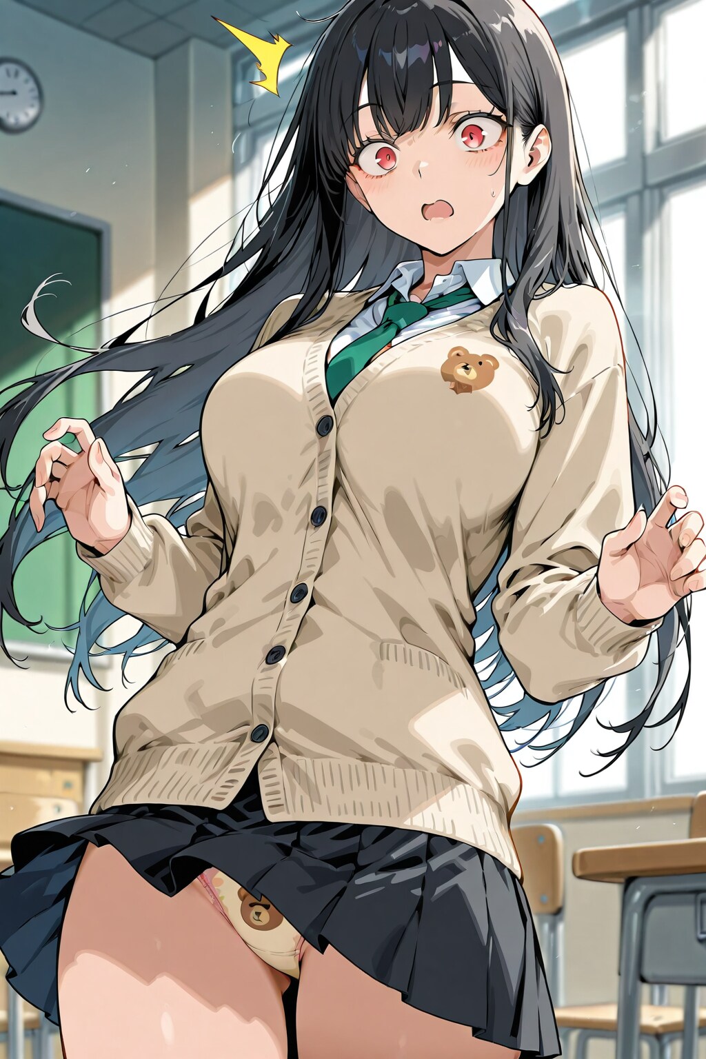 中等部で生徒会長だったクール女子のパンチラ