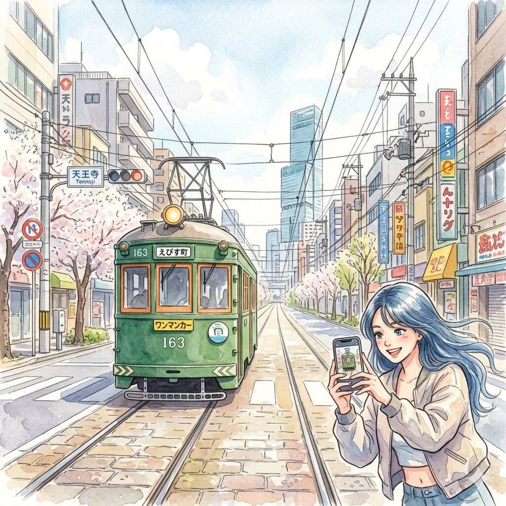 阪堺電車と青髪ちゃん