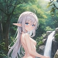 水浴びをするエルフちゃん 7枚目