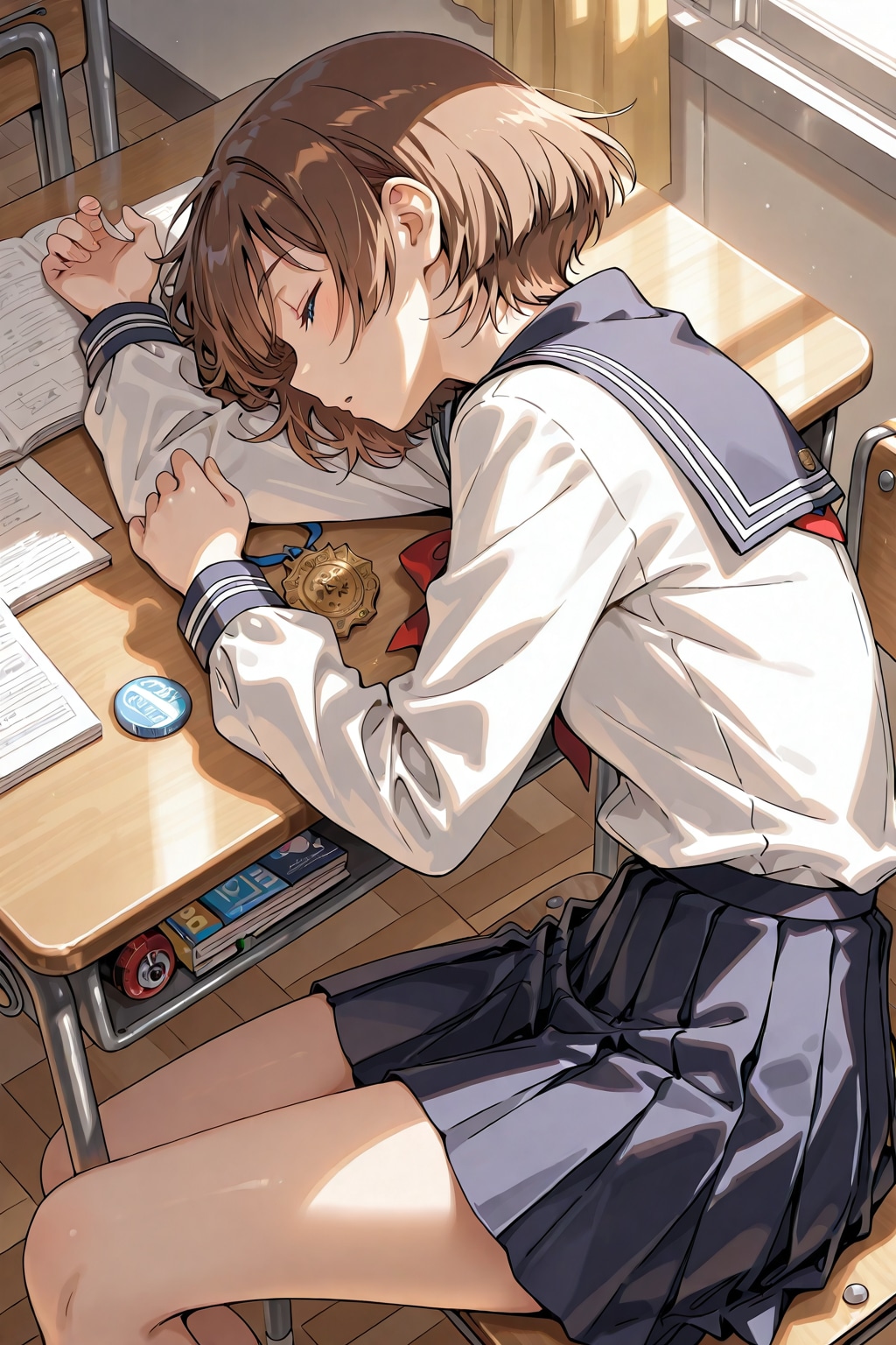 授業中堂々と爆睡するJK | の人気AIイラスト・グラビア