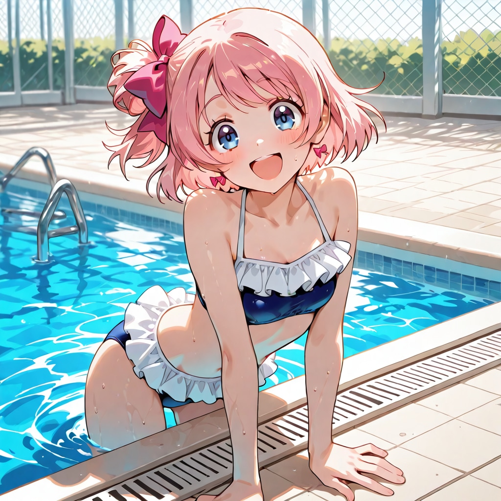 夏の日のプールサイド