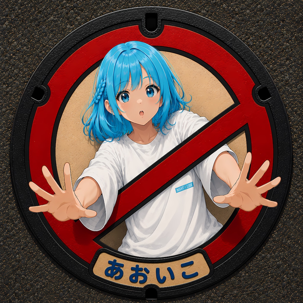 青の子マンホール