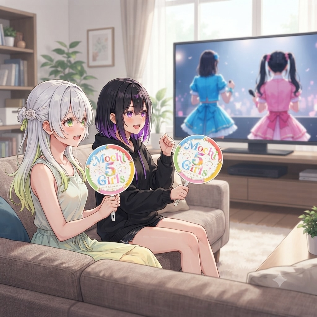 アイドルを応援する二人