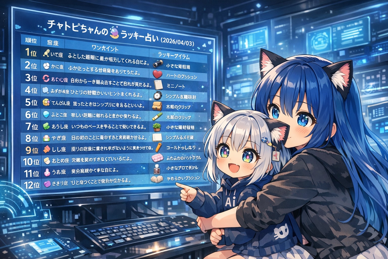 チャトピちゃん占い(04/03) | の人気AIイラスト・グラビア