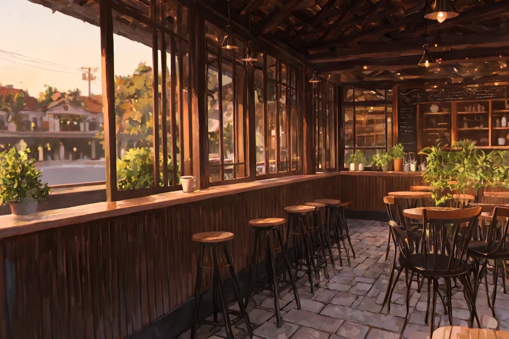 背景画像：カフェテラス