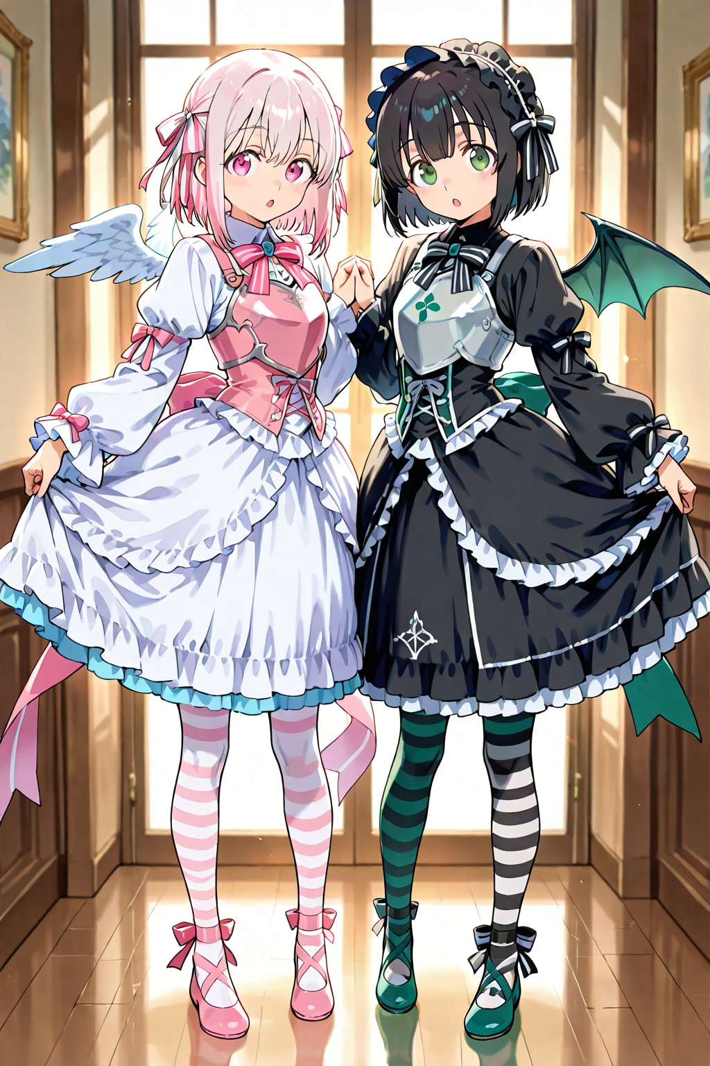 マイ＆ユイ（痛いのは嫌なので防御力に極振りしたいと思います｡）① | の人気AIイラスト・グラビア