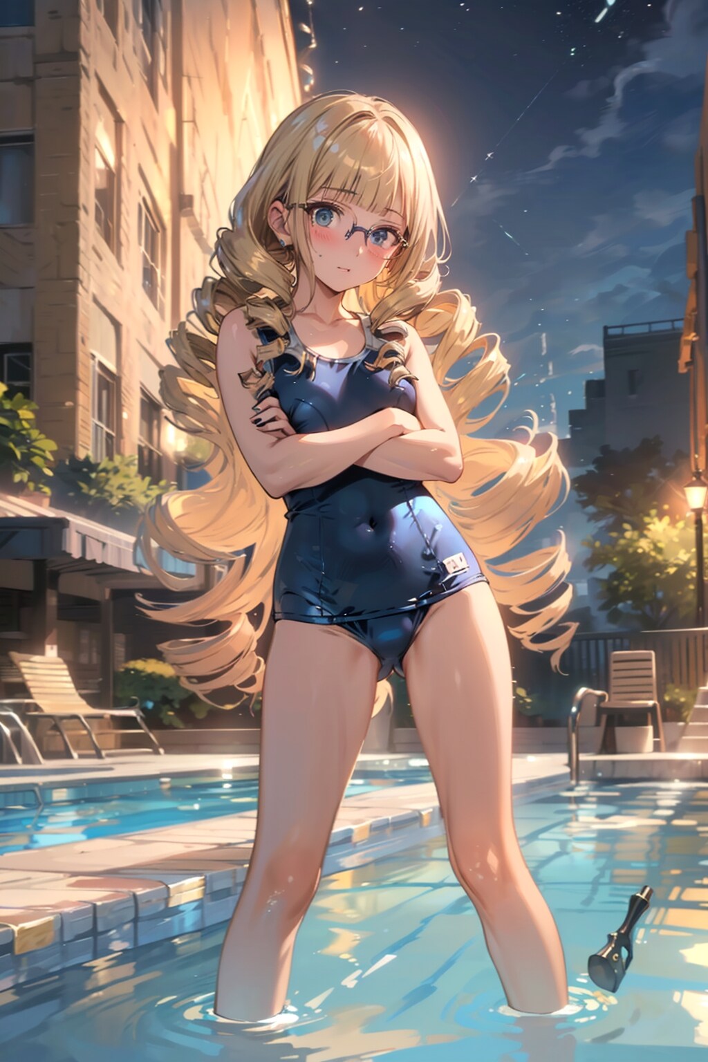 スク水の眼鏡お姉さん
