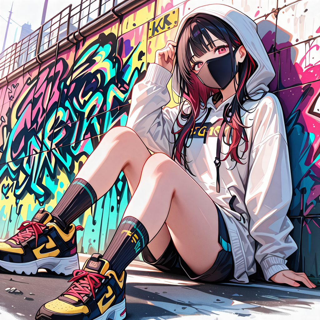 落書きウォールと地雷系 | の人気AIイラスト・グラビア