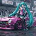 初音ミクとS800レーシングカー 2枚目
