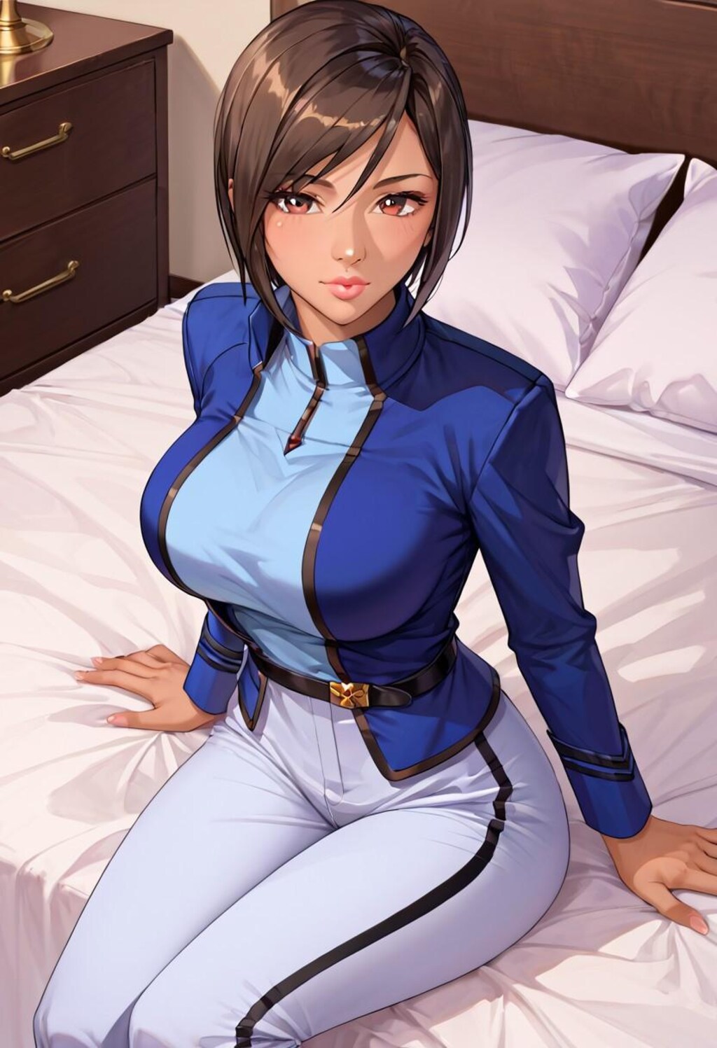 部下の褐色美女を呼び出し