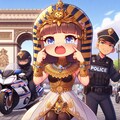 【謎画像】フランス遊説中に不審者扱いされ通報されたエジプトの女王ちゃん 4枚目