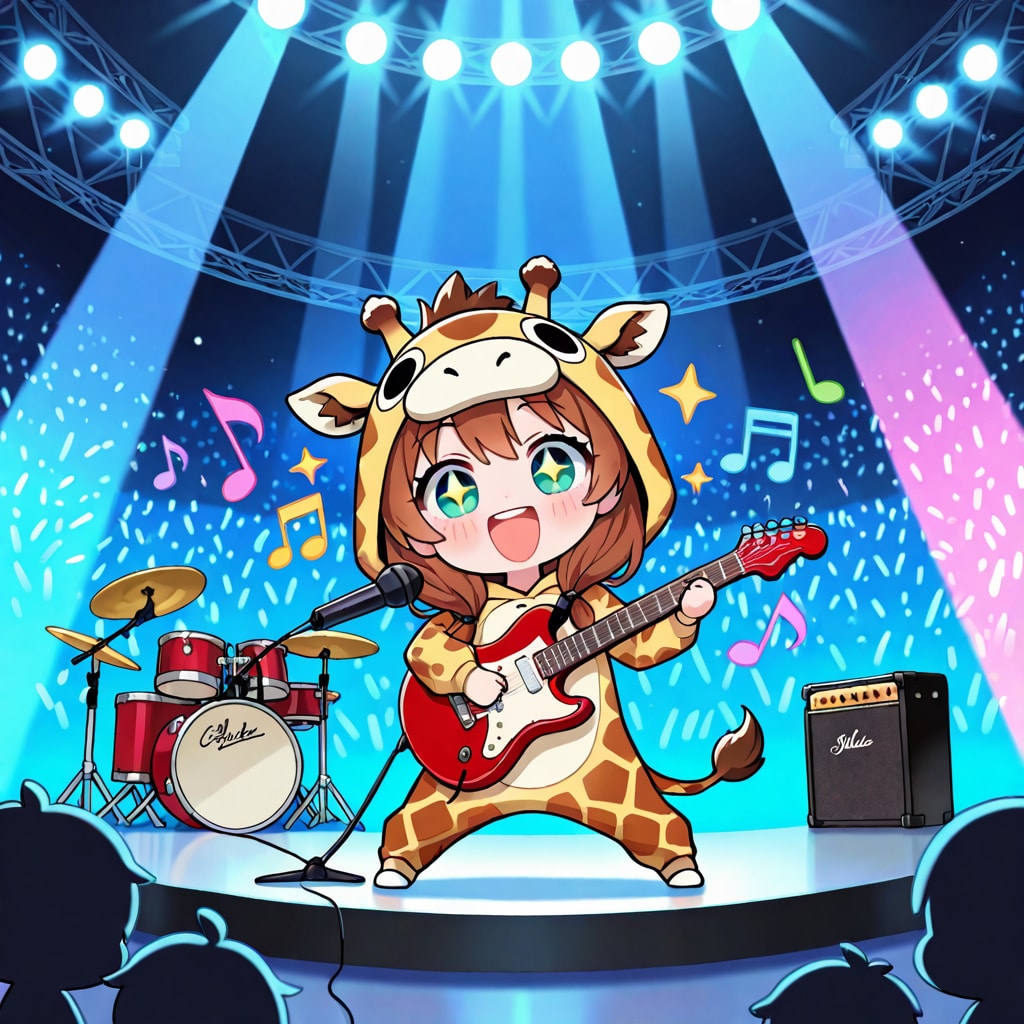 ロックなキリン着ぐるみちび子ちゃん