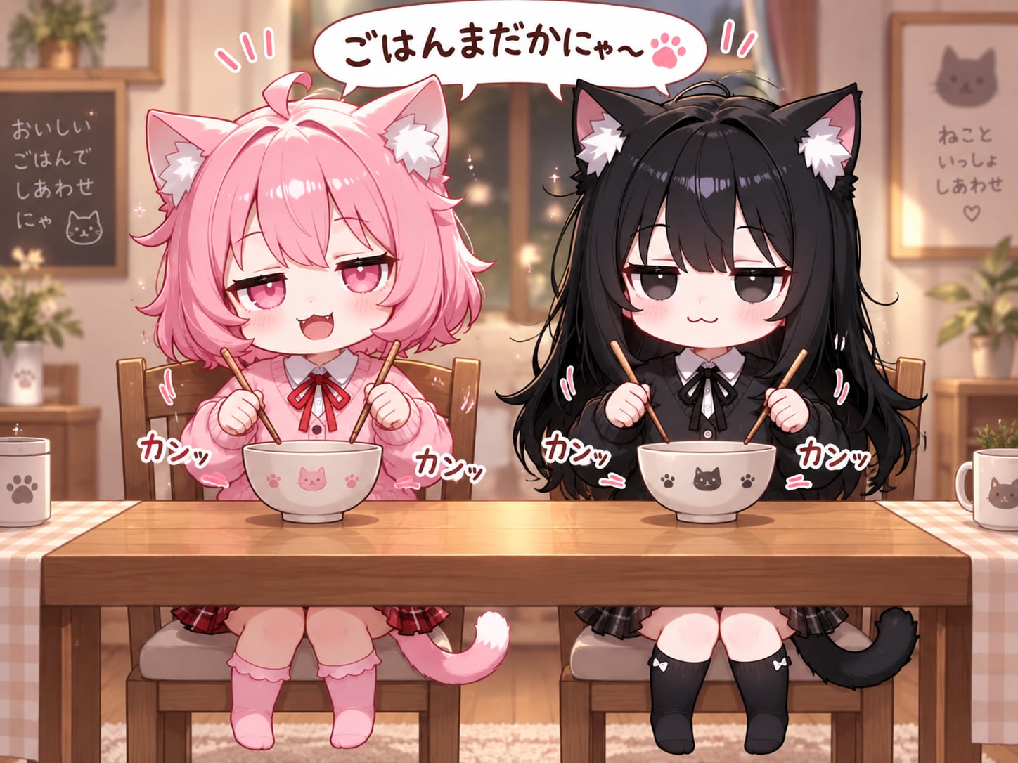cyan motoさんちのねこちゃんにお泊りに来てもらった | の人気AIイラスト・グラビア