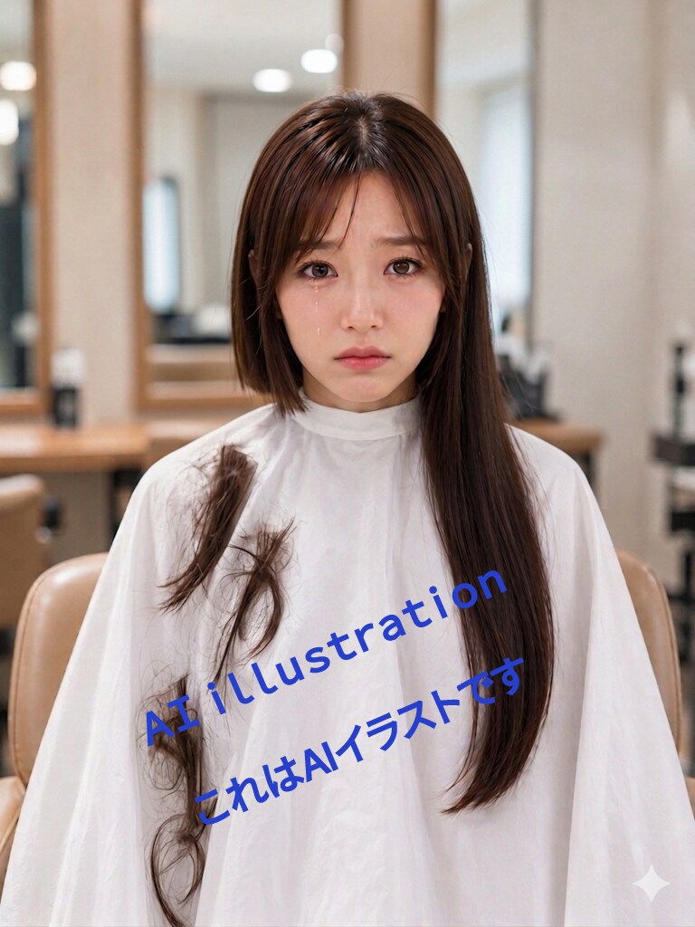 初恋のポニーテール美少女。   笑顔が消えた数日間のあと、初めてのバッサリが行われた。