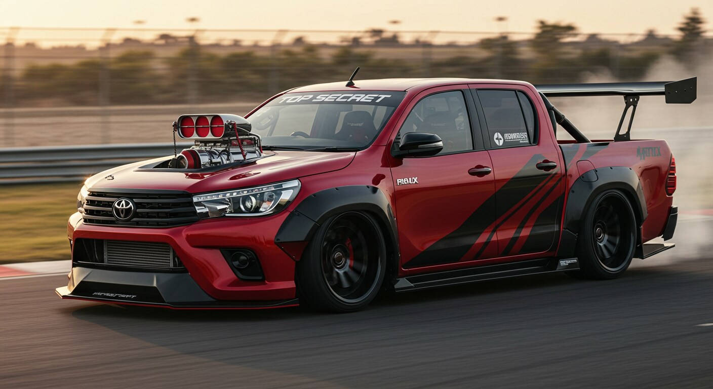 ハイラックストラックダブルキャブレーシングカー | の人気AIイラスト・グラビア