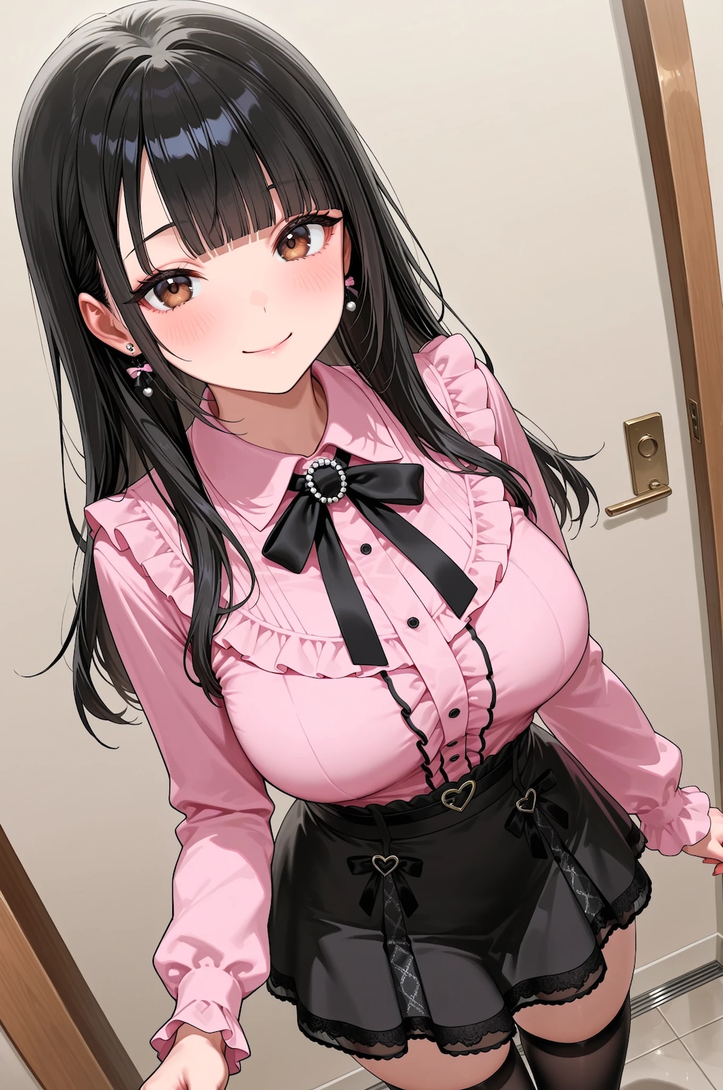 地雷系の黒髪美少女