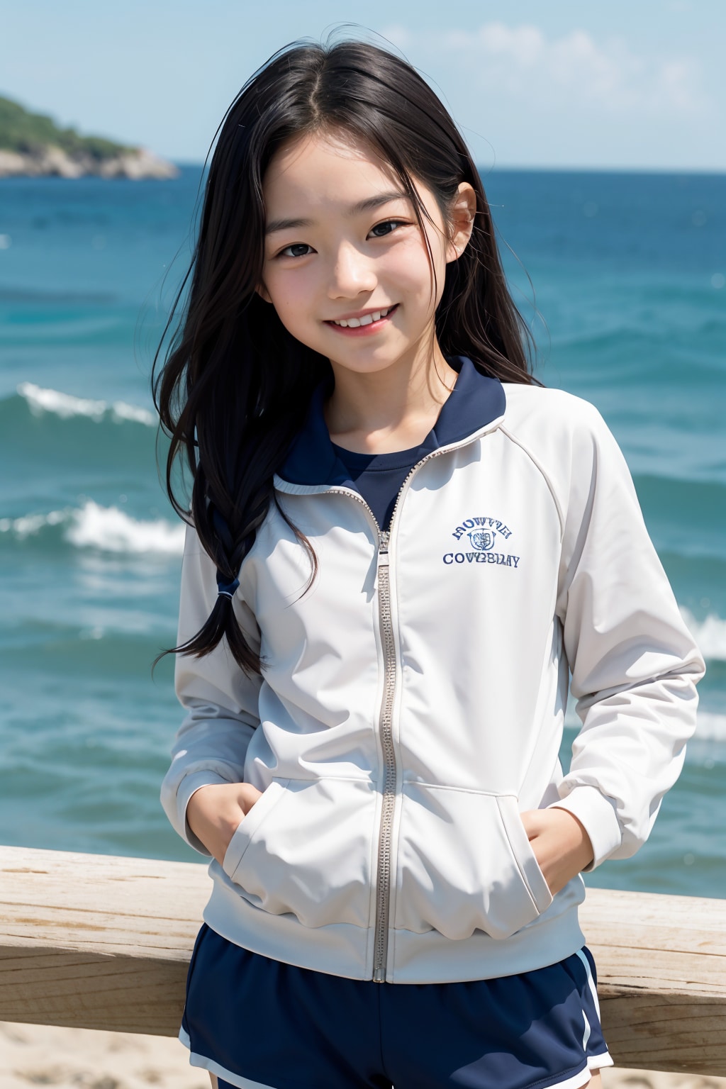 海辺のスポーツ少女