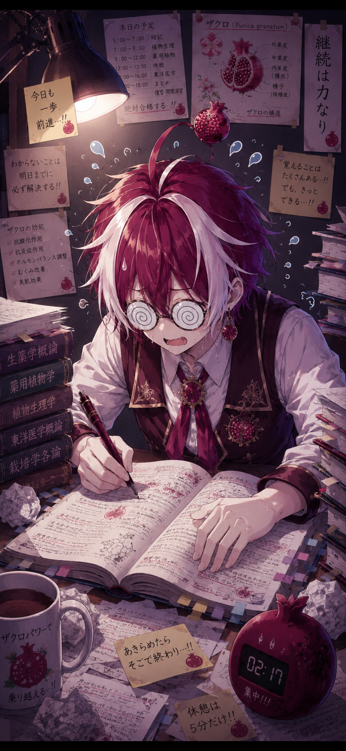 レポートに追われるザクロちゃん✨