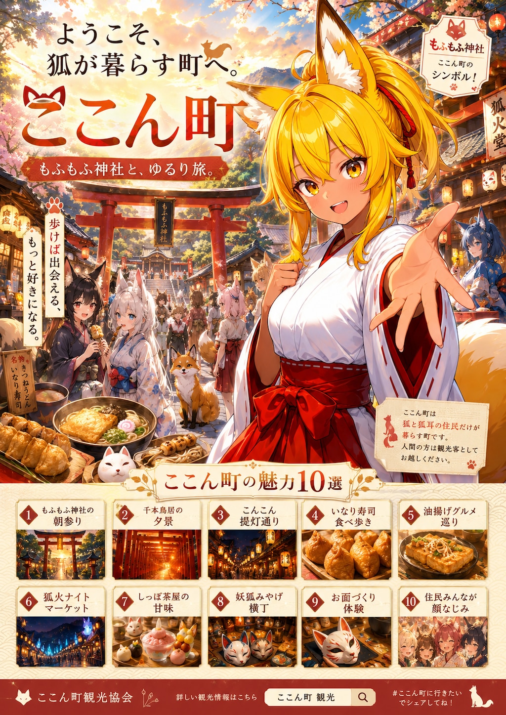 狐が暮らす町「ここん町」