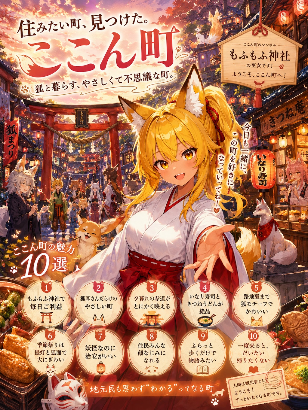 狐が暮らす町「ここん町」