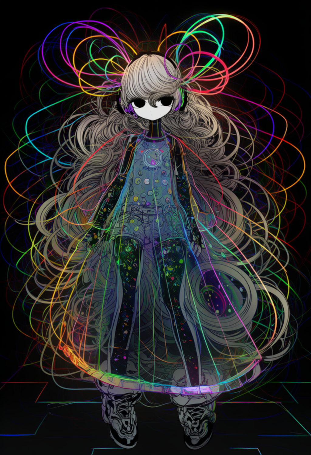 ワイヤーフレームの彼女