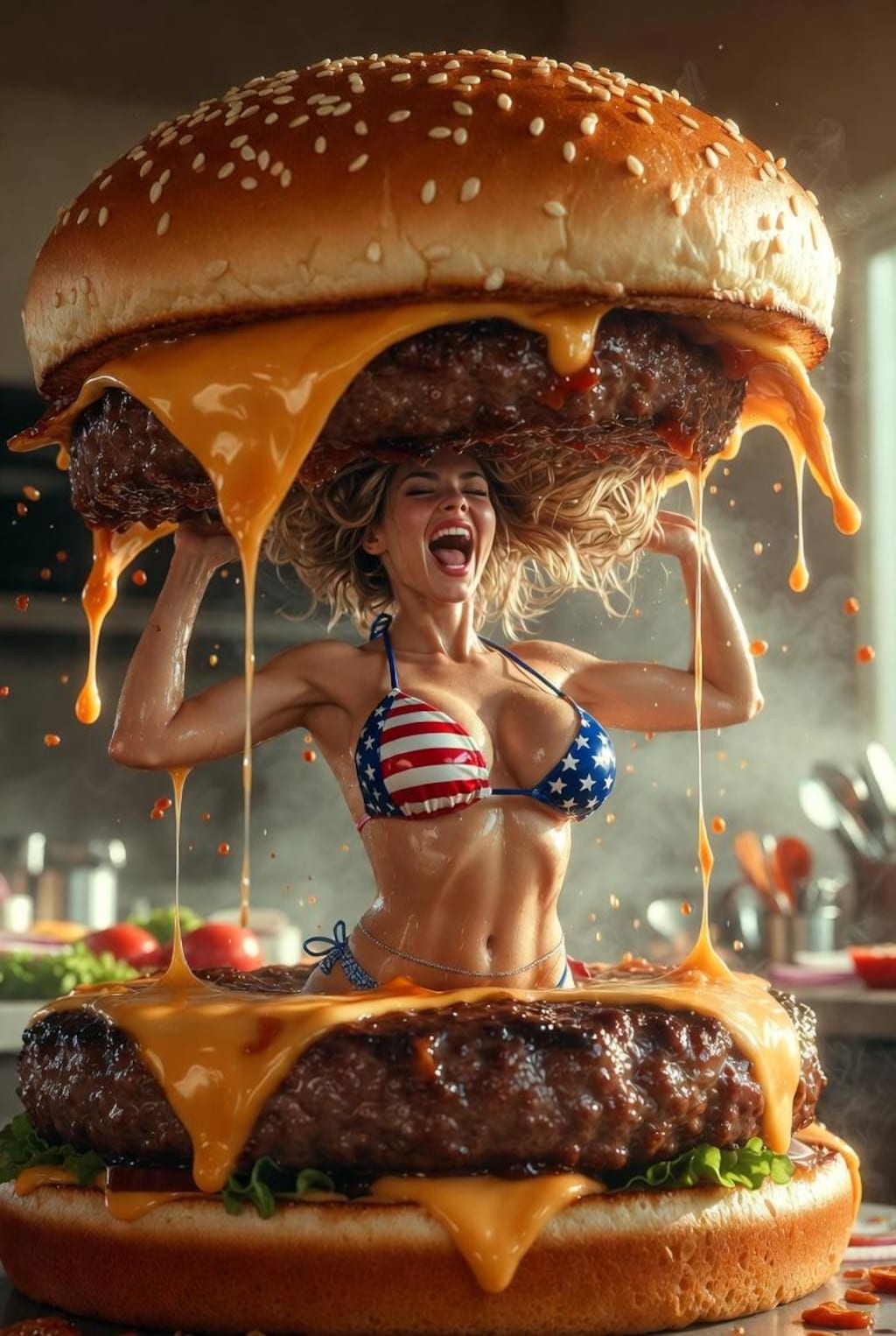 ハンバーガー挙げ