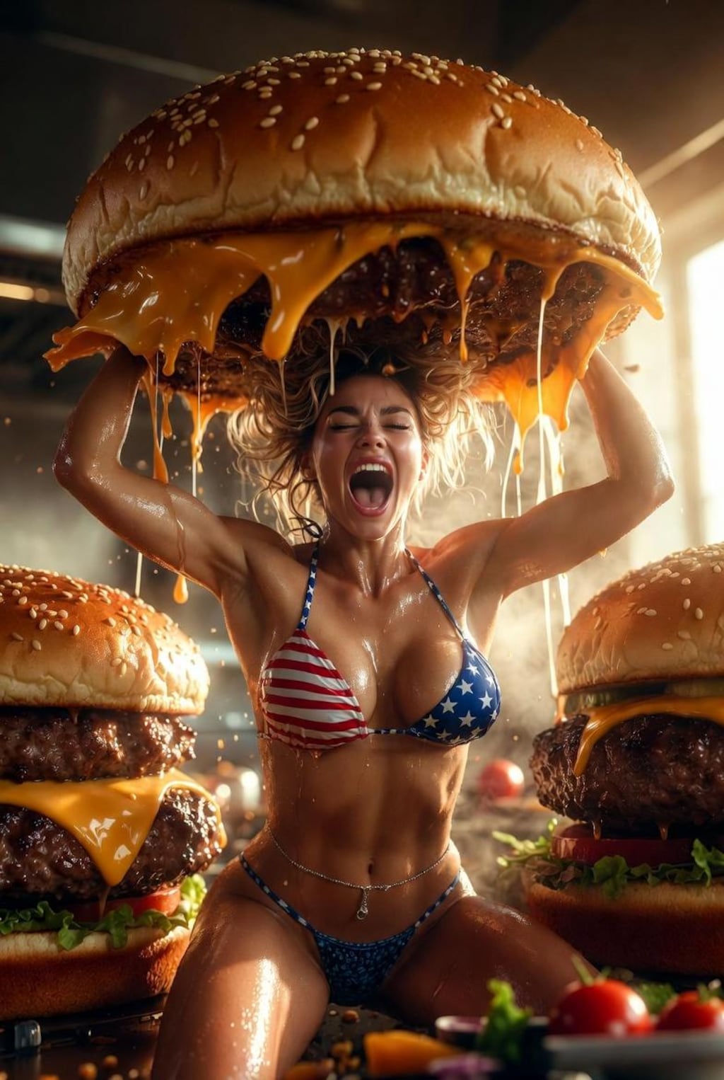 ハンバーガー挙げ