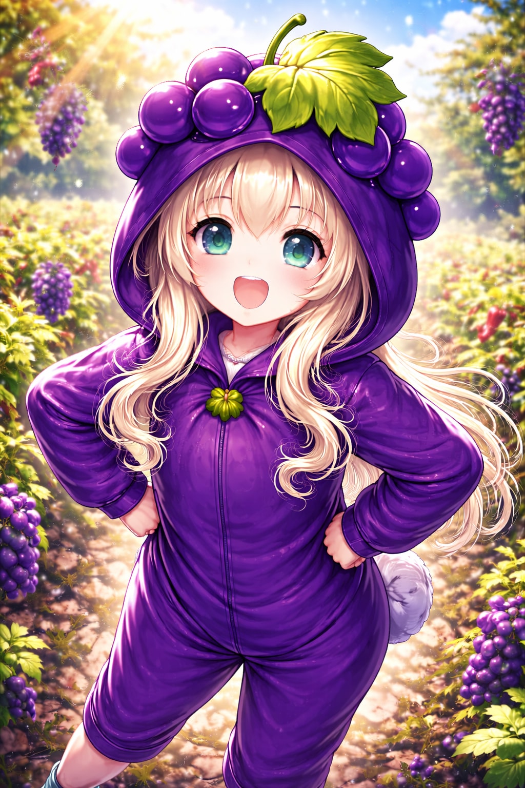 葡萄のきぐるみを着た女の子（Seedream 5.0）（Seedream 5.0Lite）（ChatGPT）（GEMINI）（SDXL）