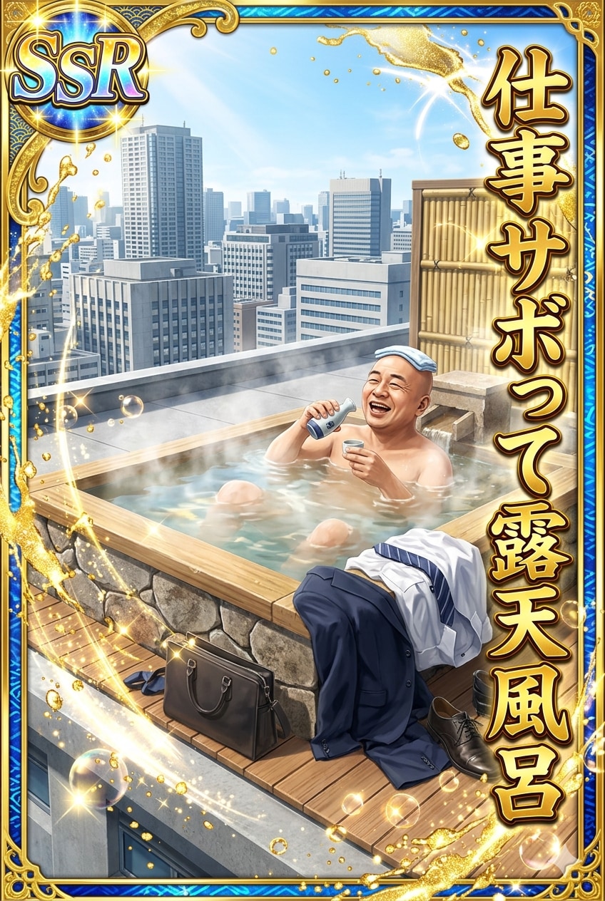 SSR仕事サボって露天風呂 | の人気AIイラスト・グラビア