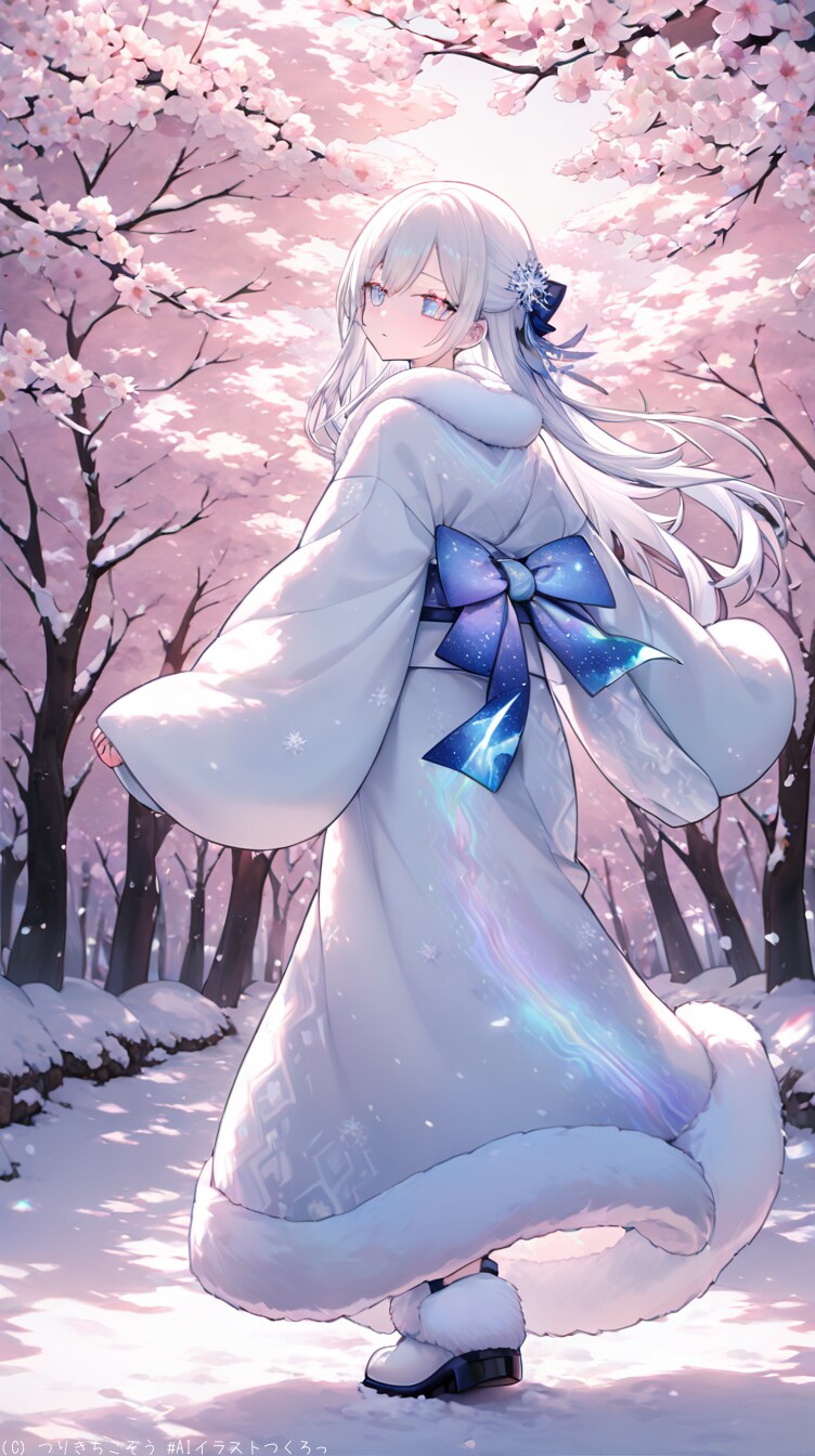 雪原にサクラサク