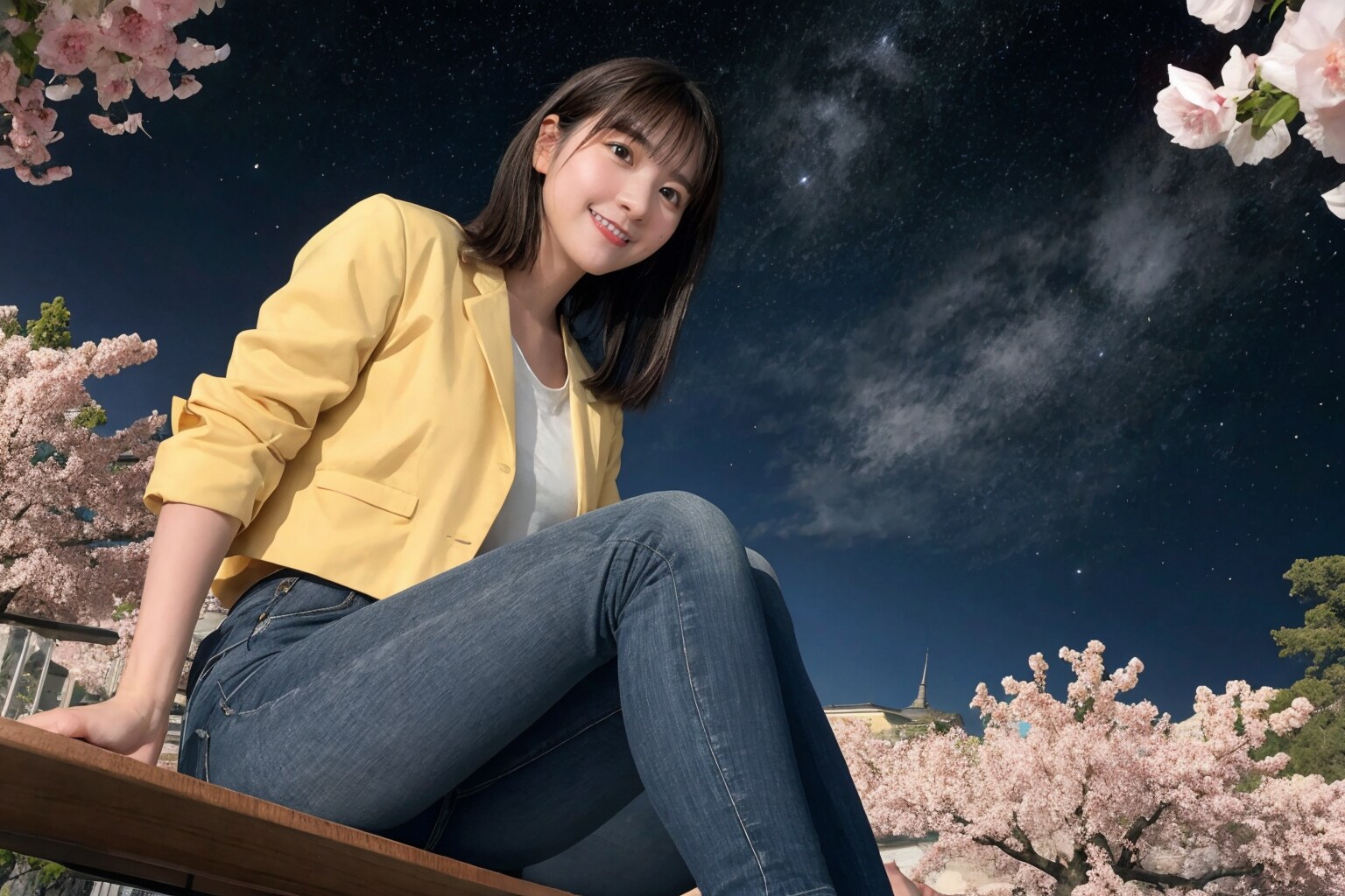 花見デート - やっと夜桜